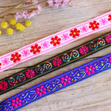 Bloemen lint - zwart