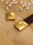 Flat leather 15mm magnetic closure DQ GOLD