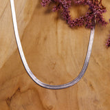 Stainless steel ketting zilver - plat