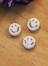 Acryl Smiley weiß-gold klein