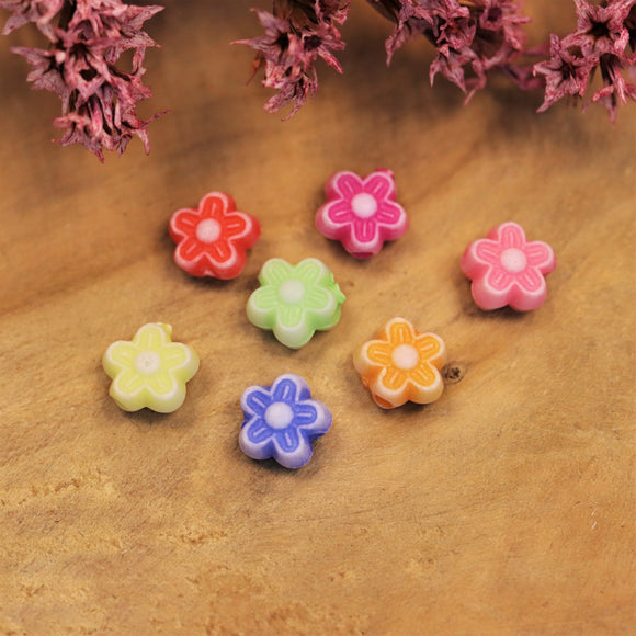 Acryl bloemetjes - 10 stuks