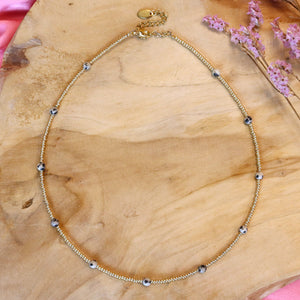 Gouden kralenketting - jaspis