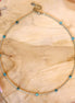 Gouden kralenketting - turkoois