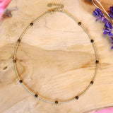 Gouden kralenketting - tijgeroog