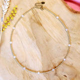 Gouden kralenketting - maansteen