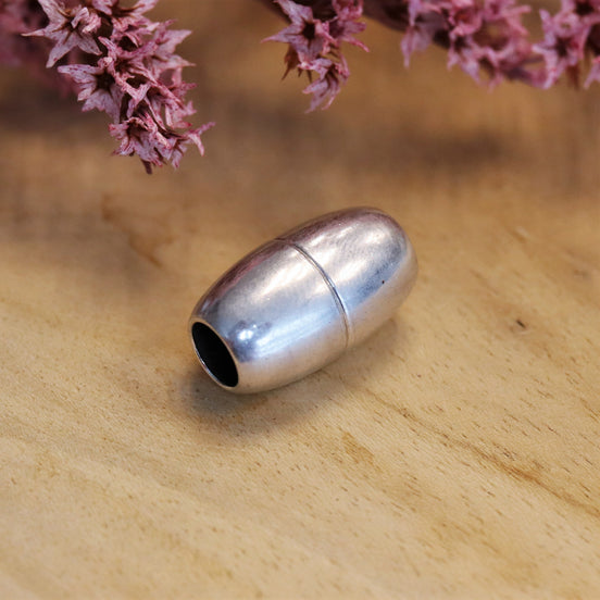 Magnetverschluss DQ silber rund Leder
