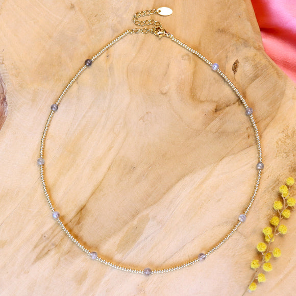 Gouden kralenketting - labradoriet