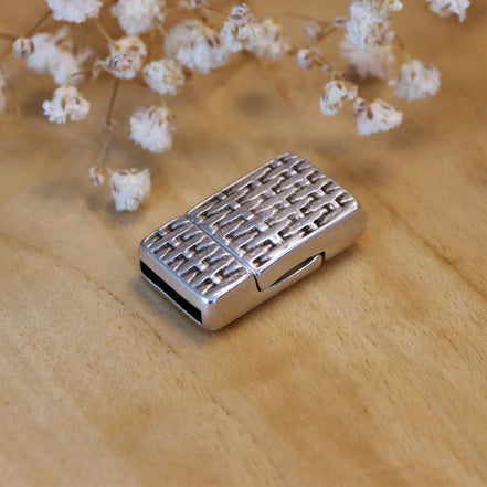 Magneetsluiting knitted textuur DQ zilver