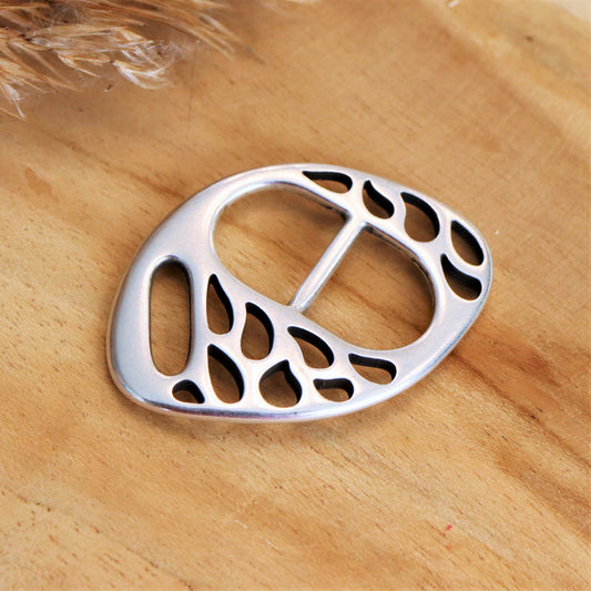 Schnallenverschluss mit Tropfen DQ silber