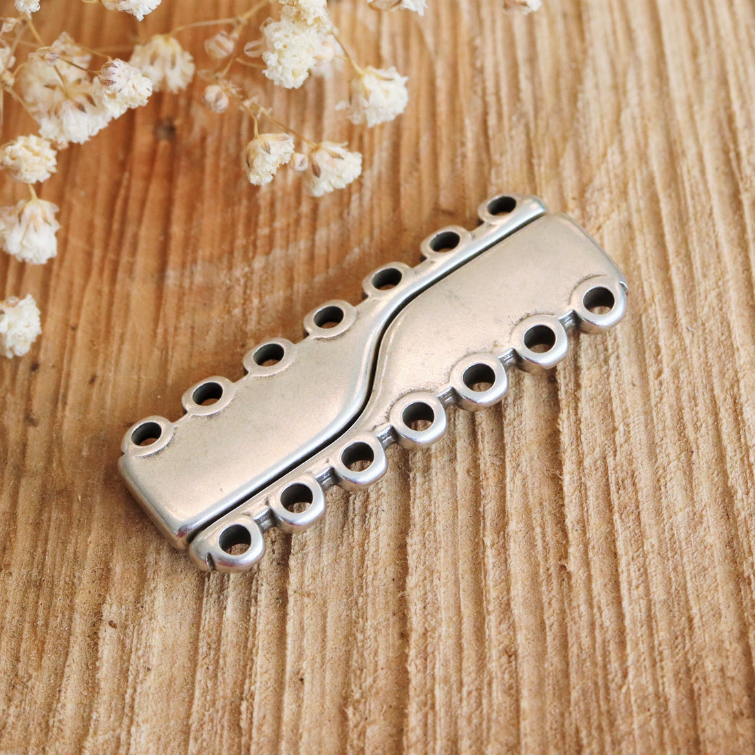 Magneetsluiting met 7 ringen DQ zilver