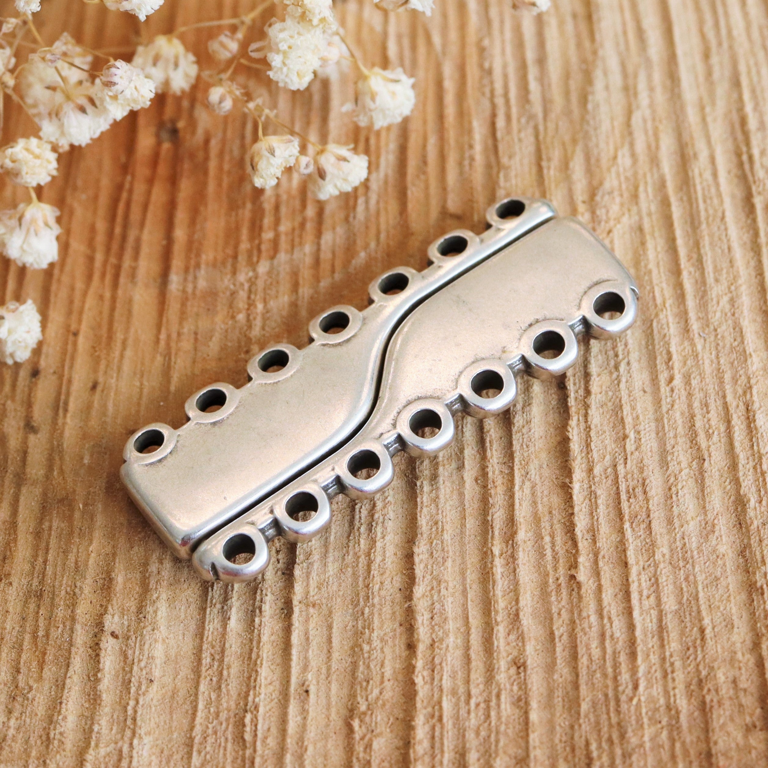 Magneetsluiting met 7 ringen DQ zilver