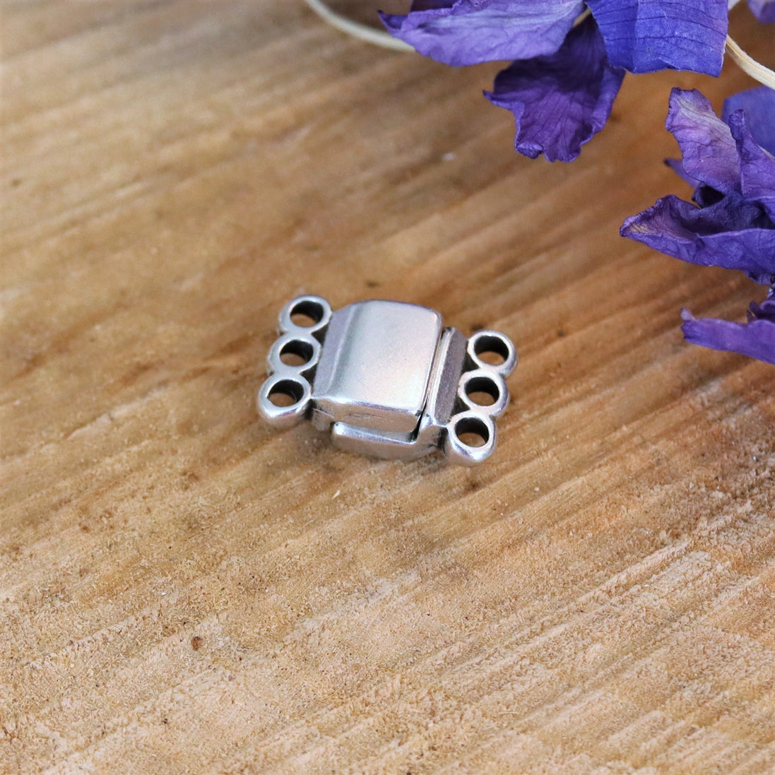 Magnetic closure with 3 rings DQ silver