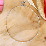 Zilveren kralenketting - amazoniet