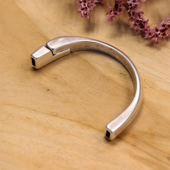 Halve magneet armband voor 5mm leer DQ zilver