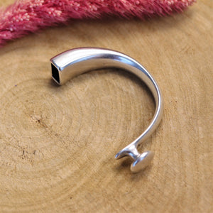 Halve armband met gat van 10mm DQ zilver