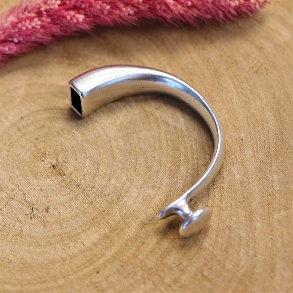 Halve armband met gat van 10mm DQ zilver