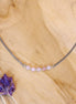 Stainless steel ketting zilver - rozenkwarts