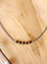 Stainless steel ketting zilver - tijgeroog
