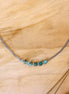 Stainless steel ketting zilver - turkoois