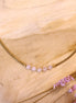 Stainless steel ketting goud - rozenkwarts