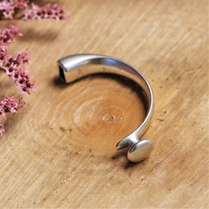 Halve armband met gat van 8mm DQ zilver