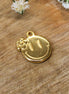 Bedel DQ GOUD smiley met bloemetje
