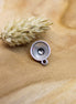 DQ silver Swarovski point stone pendant round bottom