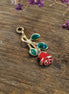 Enamel bedel - rode roos goud