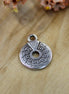 DQ silver pendant round with hole