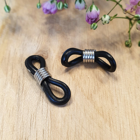 Zilver brillenkoord eindje zwart per stuk