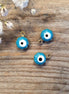 Enamel charm - evil eye blue gold