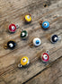 Enamel bedel - evil eye multicolor per 5 stuks