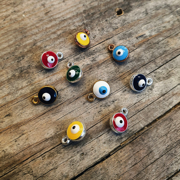 Gekleurde bedel evil eye multicolor per 5 stuks