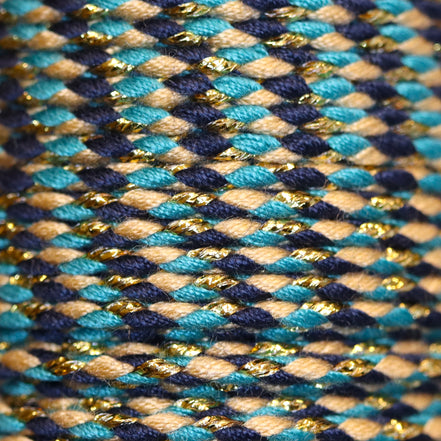 Trendy gevlochten koord 1 meter - Gold dark blue