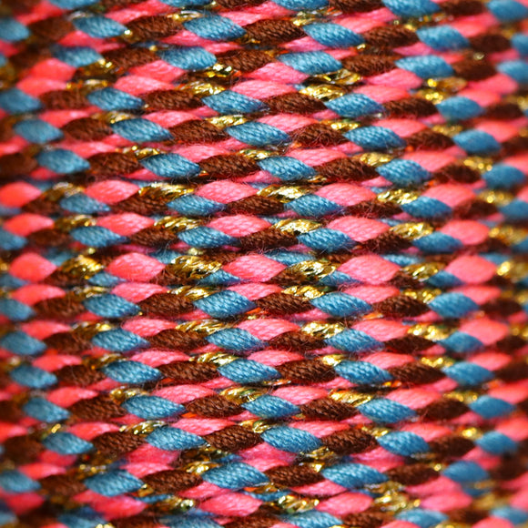 Trendy gevlochten koord 1 meter - Gold neon pink blue