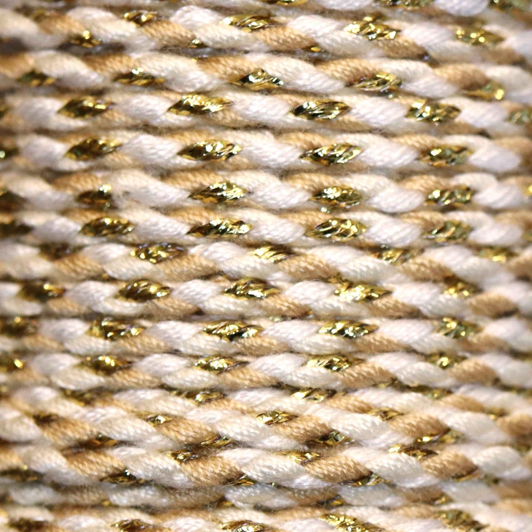 Trendy braided cord 1 meter - Gold white