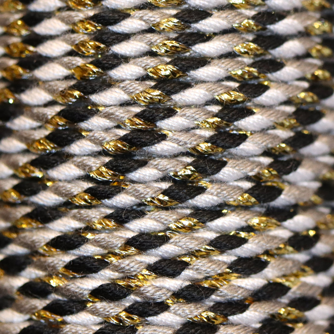 Trendy braided cord 1 meter - Gold black