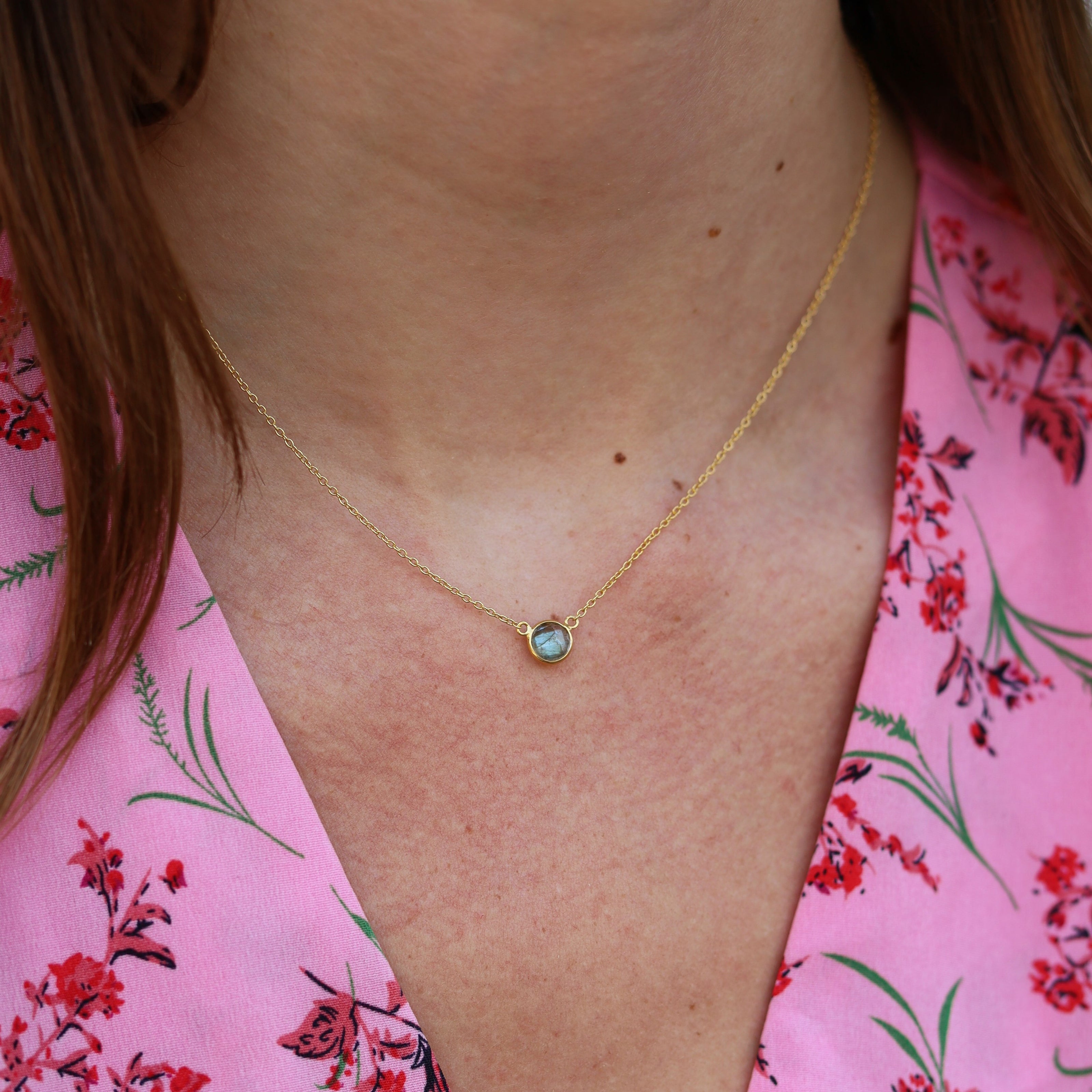 Gold plated ketting - labradoriet