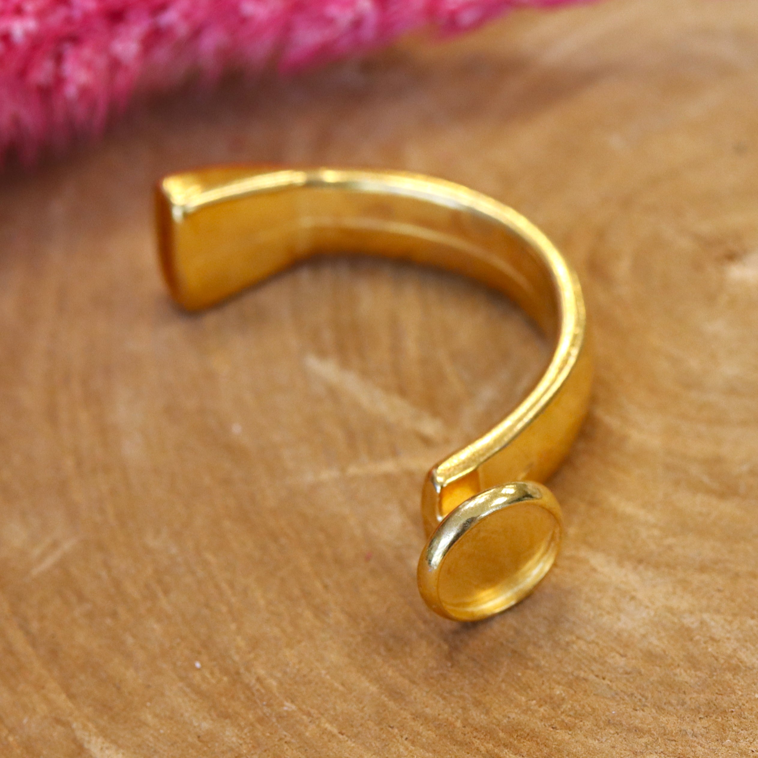 Half bracelet for 12mm stone DQ GOLD