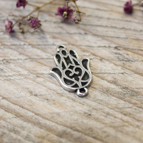 Tussenzetsel DQ zilver hamsa handje