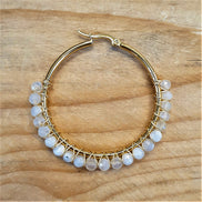 Statement earrings with moonstone gold