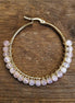Statement earrings with rose quartz gold