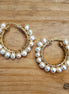 Stainless steel oorringen met zoetwaterparels goud