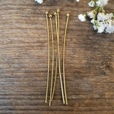 Head pin DQ metal GOLD 25 pieces