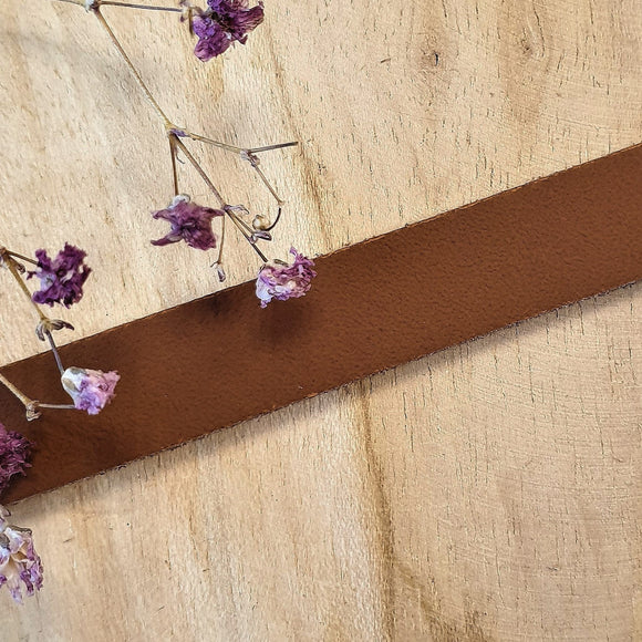 Plat leer 15 mm Cognac circa 50 cm
