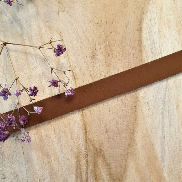 Plat leer 5 mm Cognac circa 50 cm