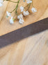 Plat leer 10 mm Taupe circa 50 cm