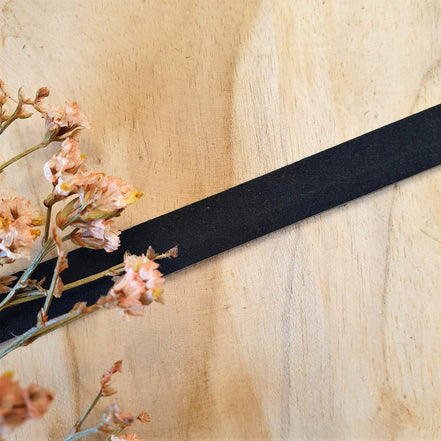 Plat leer 5 mm Zwart circa 50 cm