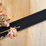 Plat leer 15 mm Zwart circa 50 cm