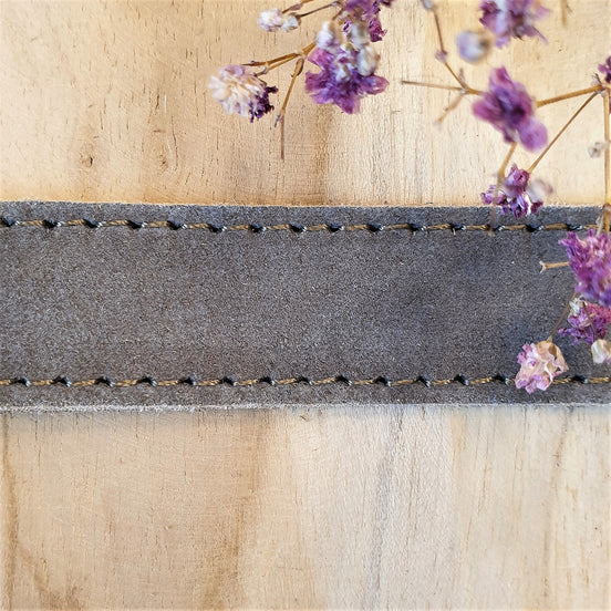 Plat leer 20 mm Taupe 20 cm